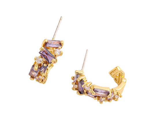 Aretes media luna cristales